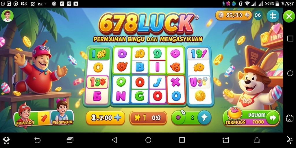 Tampilan gameplay utama 678LUCK dengan suasana Bingo yang ceria.