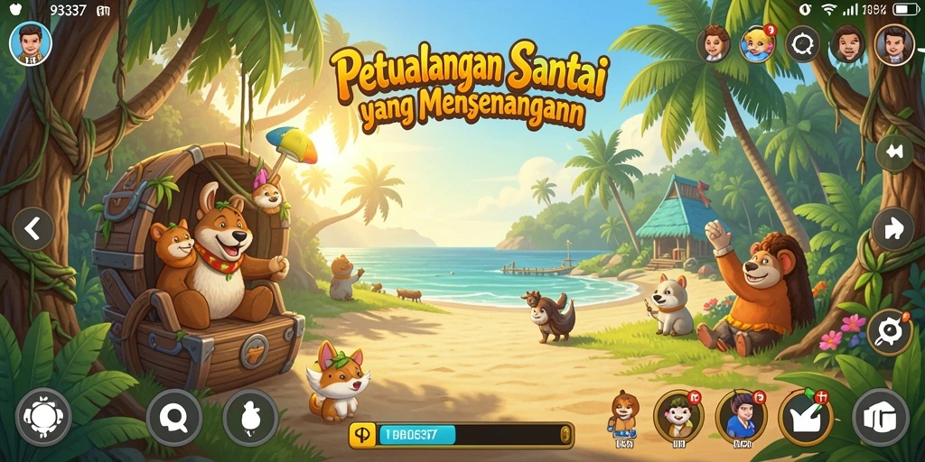 Tampilan utama gameplay 93337 yang menarik dan penuh warna.