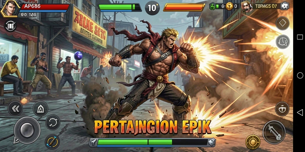 Tampilan seru dari gameplay AP686 yang penuh aksi pertarungan.
