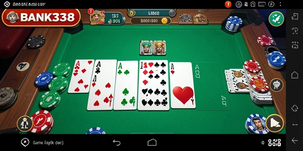 Tampilan gameplay Gaple yang seru di BANK338.