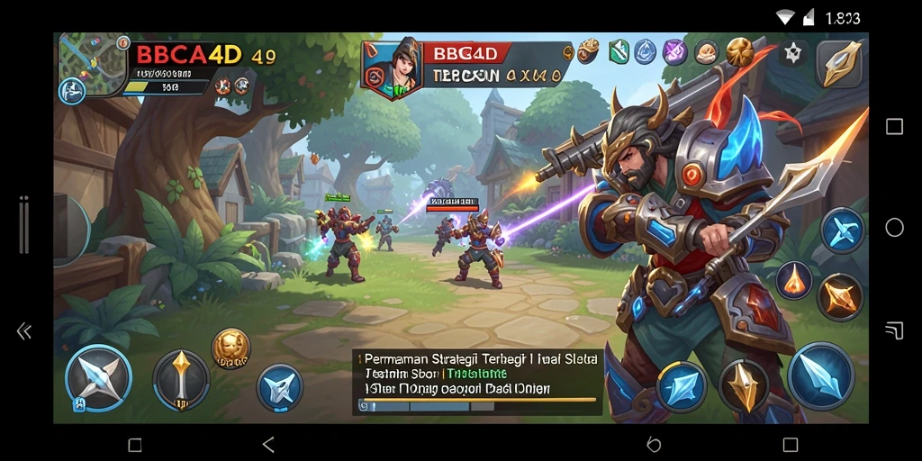 Tampilan gameplay menarik dalam BBCA4D yang menggambarkan pertempuran strategis.