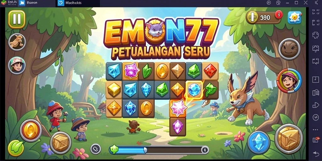 Gameplay seru EMON77 dalam dunia Match-3 penuh tantangan.
