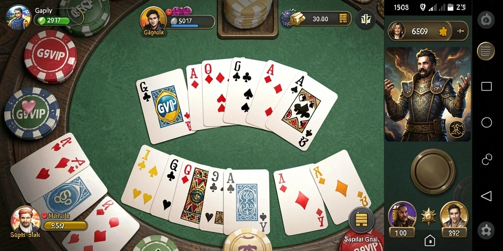 Screenshot gameplay G9VIP menampilkan suasana seru saat bermain Gaple.