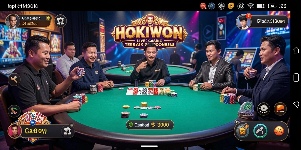 Tampilan gameplay HOKIWON dengan dealer langsung yang menawan.