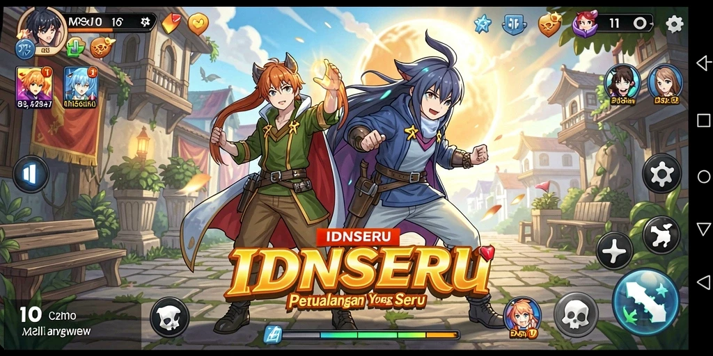 Tampilan gameplay IDNSERU yang menarik dan penuh warna.