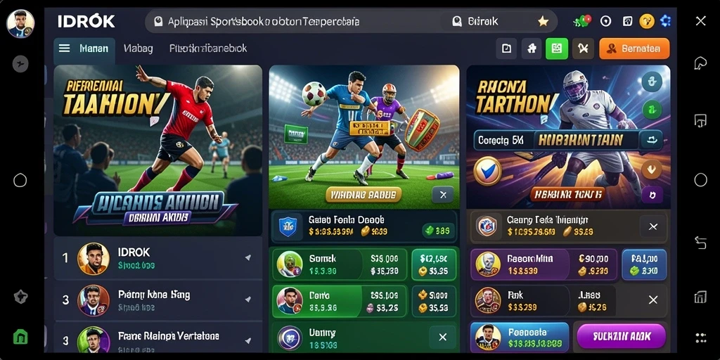 Tampilan gameplay taruhan olahraga dalam aplikasi IDROK.