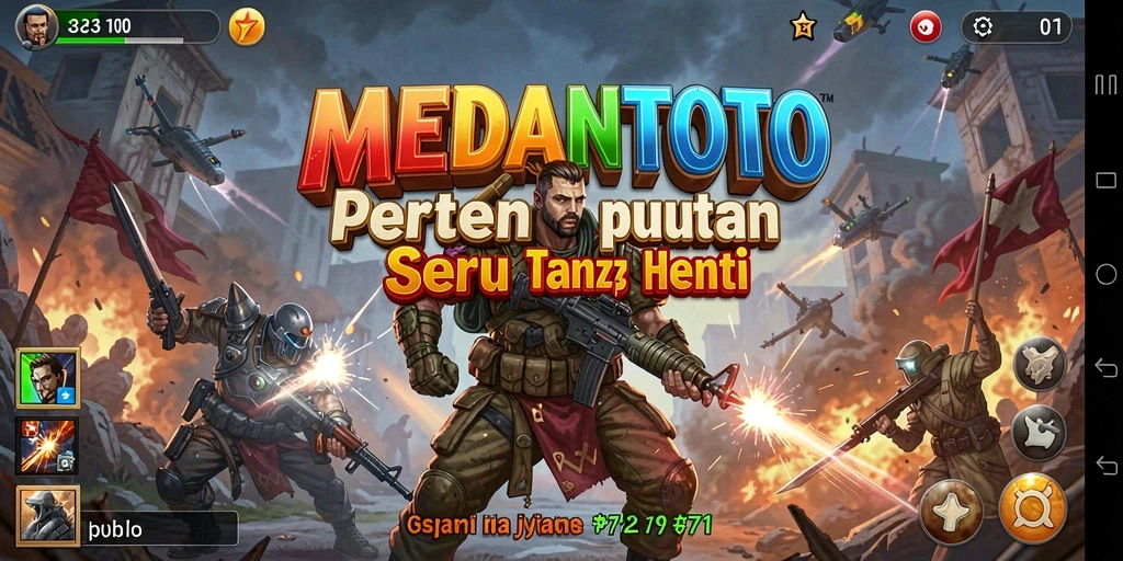 Screenshot MEDANTOTO menampilkan aksi pertempuran yang intens dan mendebarkan.