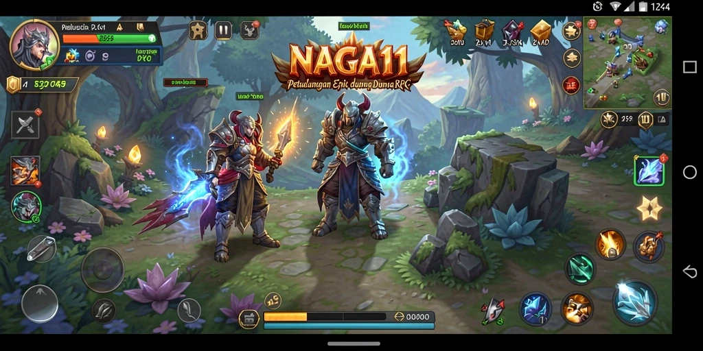 Screenshot gameplay NAGA11 menampilkan aksi seru dalam dunia RPG yang penuh warna.
