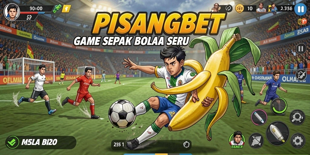Tampilan game PISANGBET menampilkan aksi sepak bola yang mendebarkan.