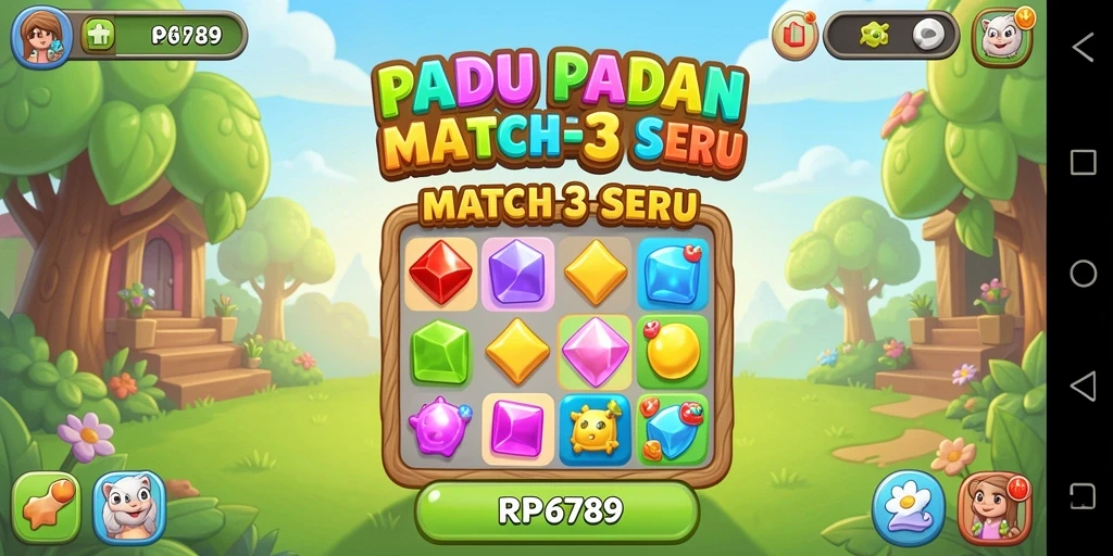 Tampilan gameplay seru RP6789 dengan objek berwarna-warni yang harus dicocokkan.
