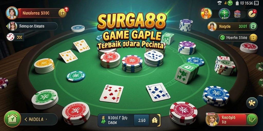 Tampilan permainan Gaple yang seru dan interaktif di SURGA88.