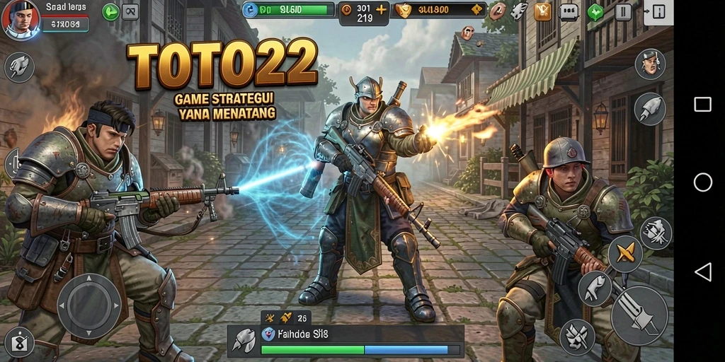 Screenshot menunjukkan momen intens dalam permainan strategi TOTO22.