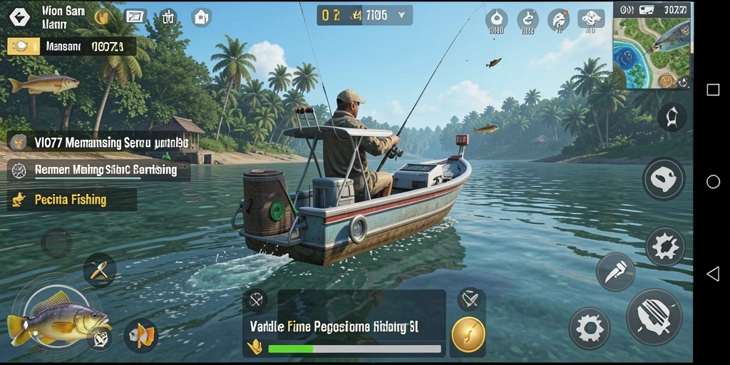Tampilan gameplay VIO77 dengan aksi memancing menarik.